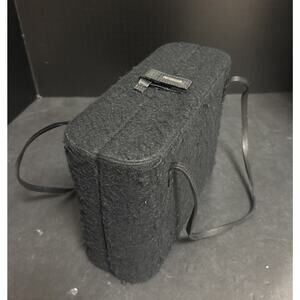 Fendissime Accessori Vintage Black Wool Felt Box Structured Shoulder Bag Italy